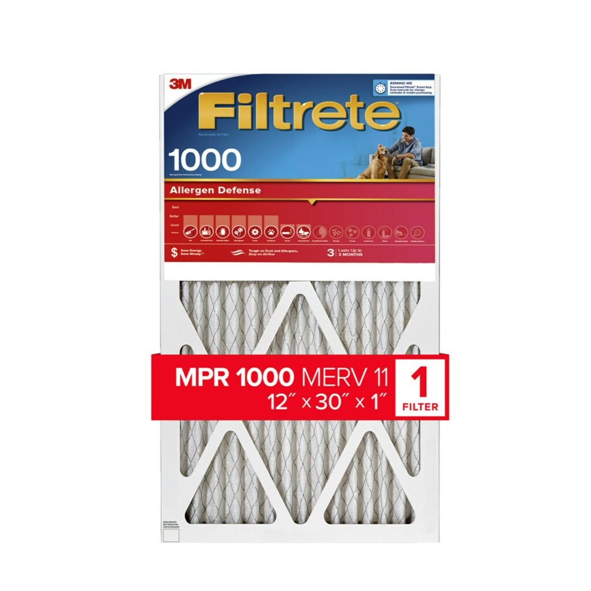 3M Filtrete 1000 Micro Allergen & Dust Defense Filter - 12x30x1 - DiscountFilterStore.com