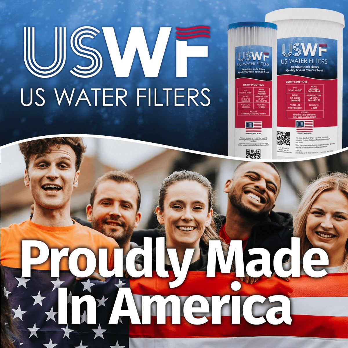 USWF 50 Micron 20"x4.5" Pleated Polyester Sediment Filter - DiscountFilterStore.com