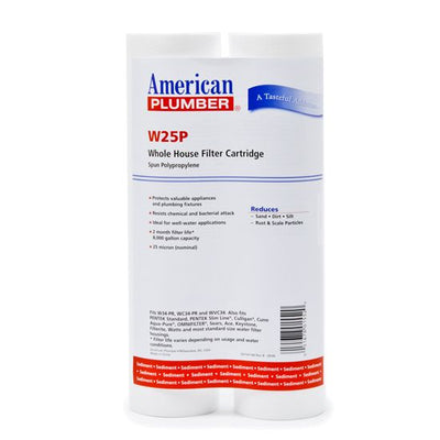 W25P American Plumber Whole House Sediment Filter Cartridge (2-Pack) - Whole House Cartridges - 20.0 - DiscountFilterStore.com