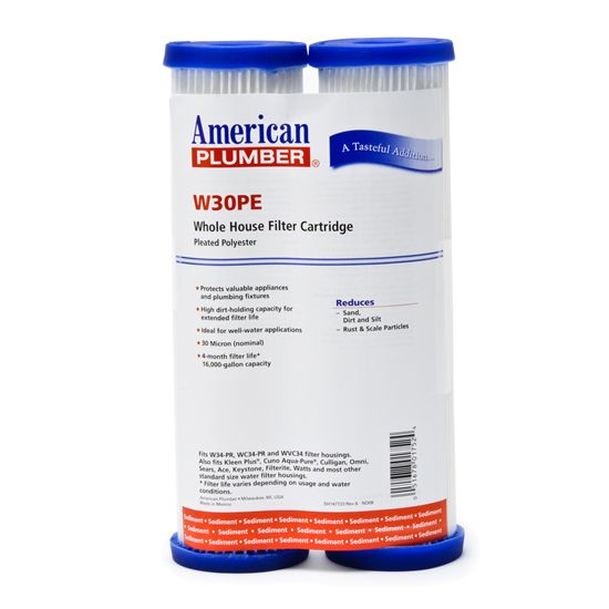 W30PE American Plumber Whole House Sediment Filter Cartridge (2-Pack) - DiscountFilterStore.com
