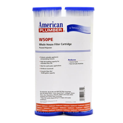 W50PE American Plumber Whole House Sediment Filter Cartridge (2-Pack) - Whole House Cartridges - 31.15 - DiscountFilterStore.com