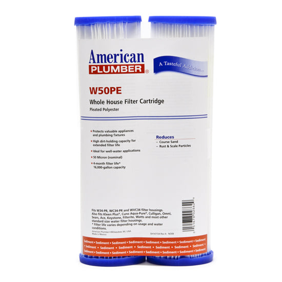 W50PE American Plumber Whole House Sediment Filter Cartridge (2-Pack) - DiscountFilterStore.com
