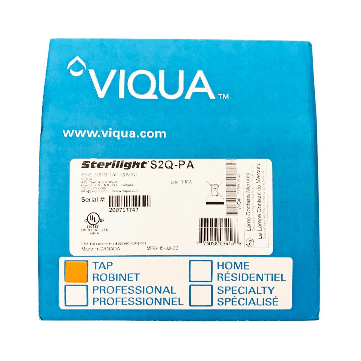 S2Q-PA Viqua Tap Plus UltraViolet Water Sterilization System - DiscountFilterStore.com