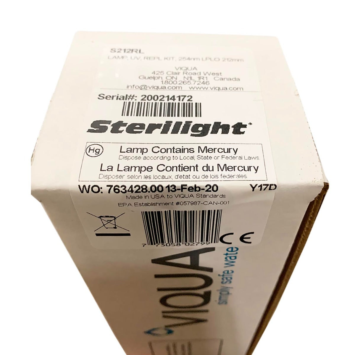 S212RL Viqua Water Disinfection System UV Lamp - DiscountFilterStore.com