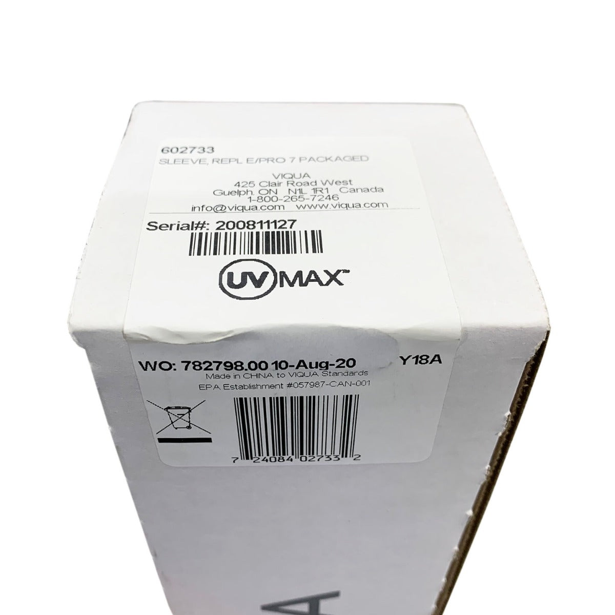 602733 Viqua Quartz Sleeve for 602806 UV Lamp - DiscountFilterStore.com