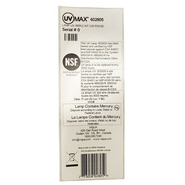 602805 Viqua Water Disinfection System UV Lamp - Whole House Systems - 151.0 - DiscountFilterStore.com