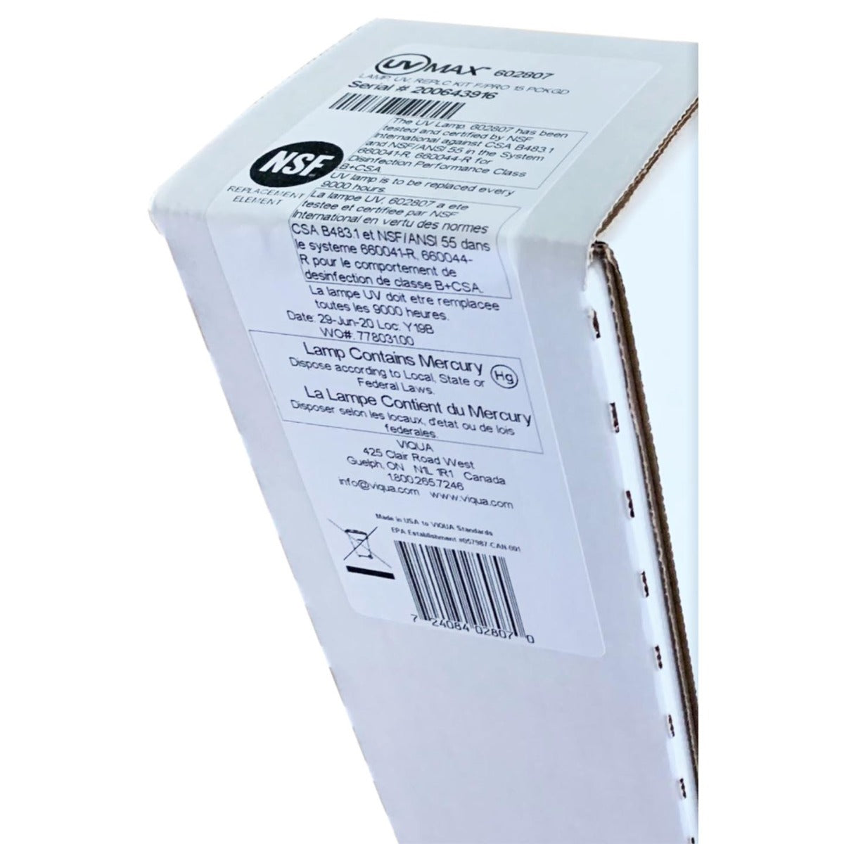 602807 Viqua Water Disinfection System UV Lamp - DiscountFilterStore.com