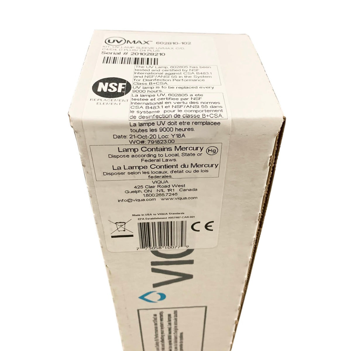 Viqua 602810-102 Lamp and Sleeve Kit for D Model Systems - DiscountFilterStore.com