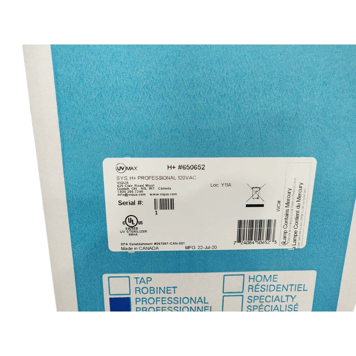 650652 H+ Viqua Professional Plus UltraViolet Water Disinfection System - DiscountFilterStore.com