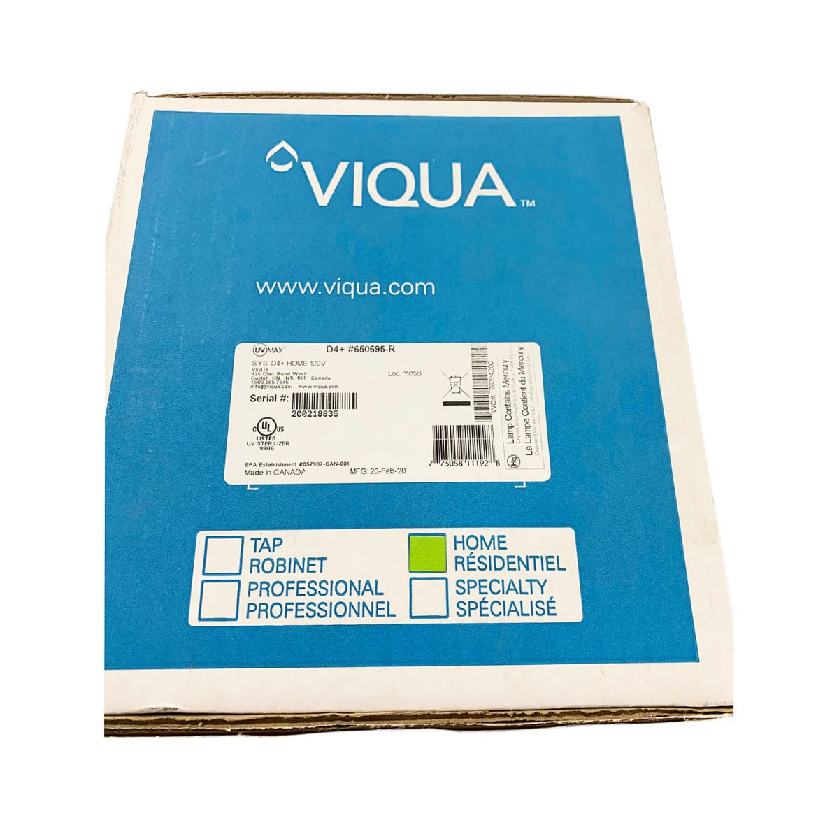 650695-R D4+ Viqua Home Plus UltraViolet Water Disinfection System - DiscountFilterStore.com