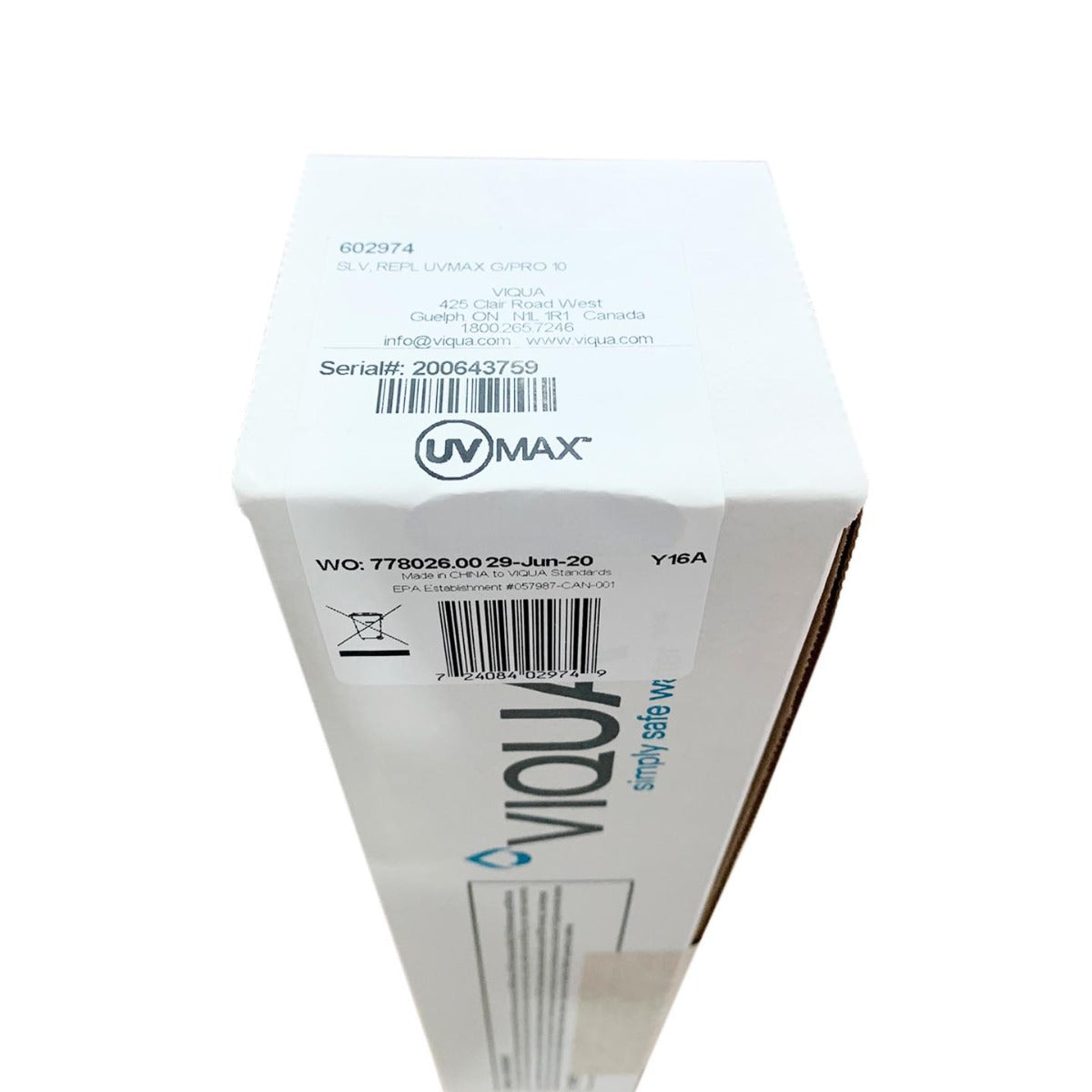 602974 Viqua Quartz Sleeve for 602854 UV Lamp - DiscountFilterStore.com