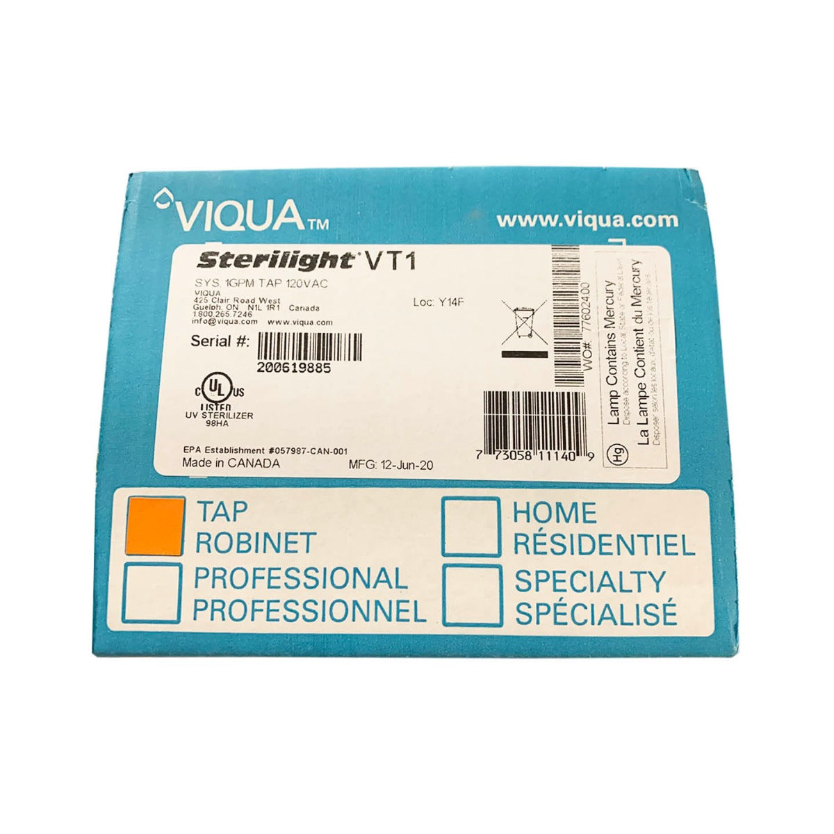 VT1 Viqua Point-Of-Use UltraViolet Disinfection System - DiscountFilterStore.com