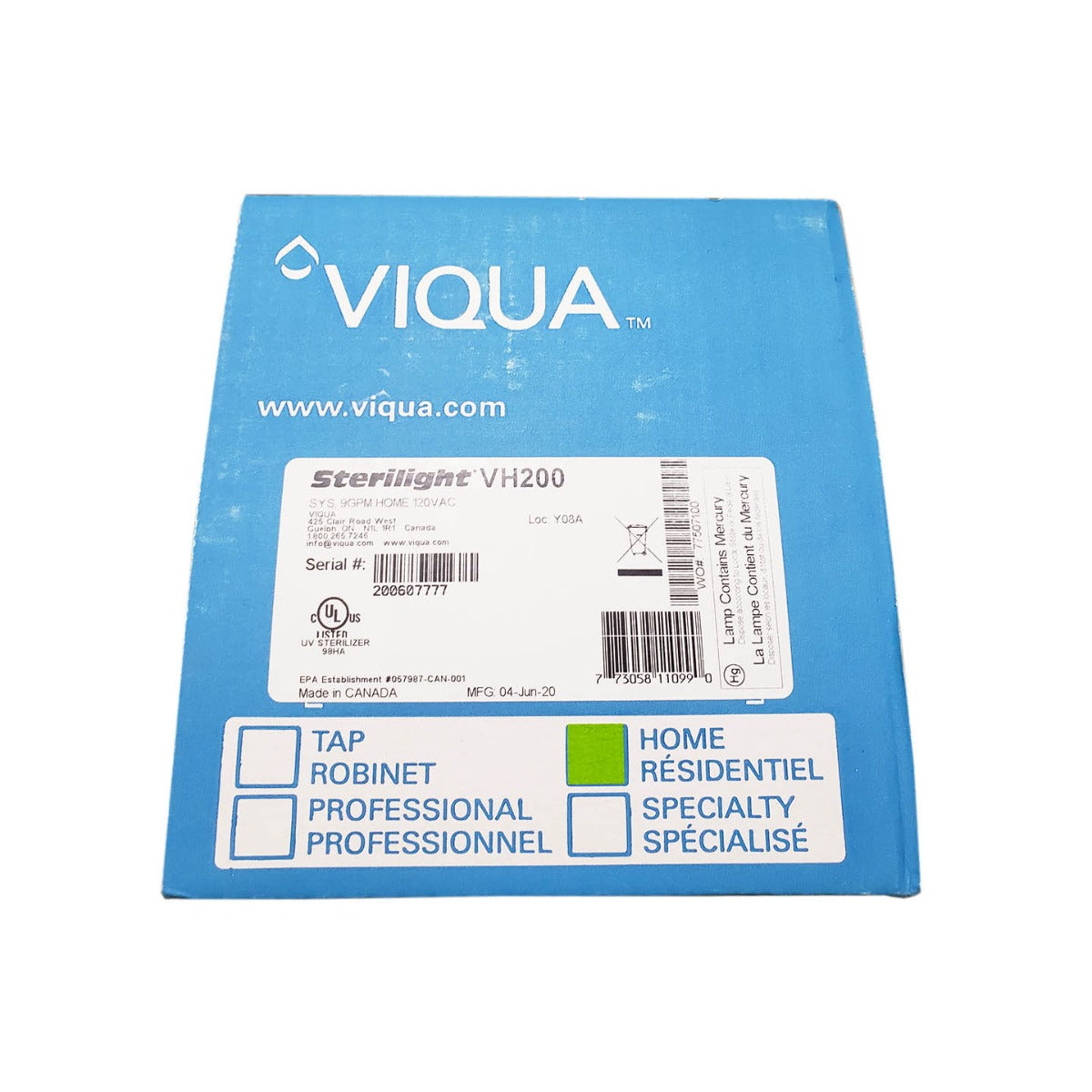VH200 Viqua Whole Home UV Water Disinfection System - DiscountFilterStore.com