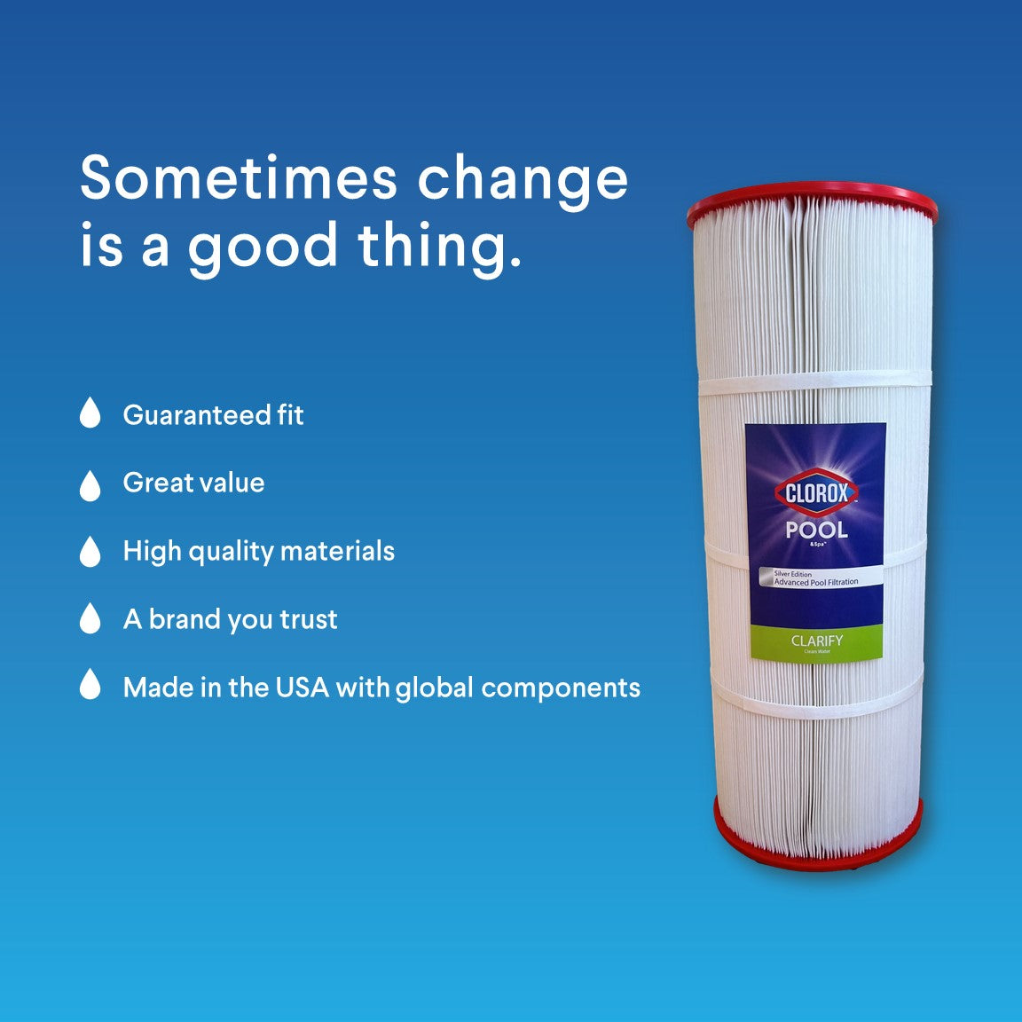 17-1/4 X 9 Clorox Silver Edition Advanced Pool Filter | Replacement for Hayward CX900RE, Unicel C-8409, Pleatco PA90, Filbur FC-1292, and More | 90 sq ft - DiscountFilterStore.com