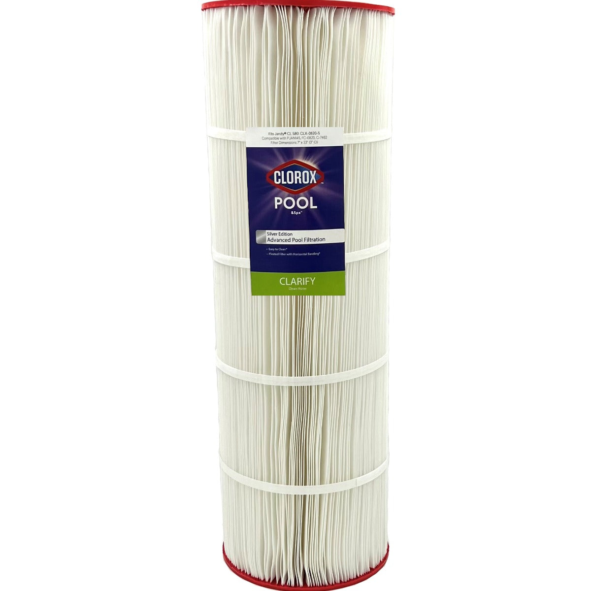 33 X 7 Clorox Silver Edition Advanced Pool Filter | Replacement for Jandy CL 580, Unicel C-7482, Pleatco PJAN145, Filbur FC-0820 - DiscountFilterStore.com