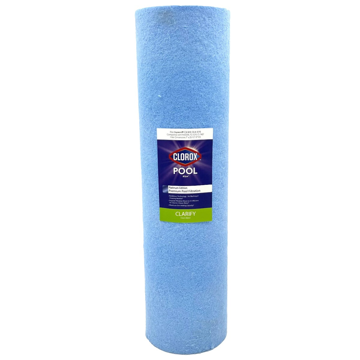 25-1/2 X 7 Clorox Platinum Edition Premium Pool Filter | Replacement for Hayward CX 870 , Unicel C-7487 / C-7488, Pleatco PA100N / PA106, Filbur FC-1270 / FC-1226 - DiscountFilterStore.com