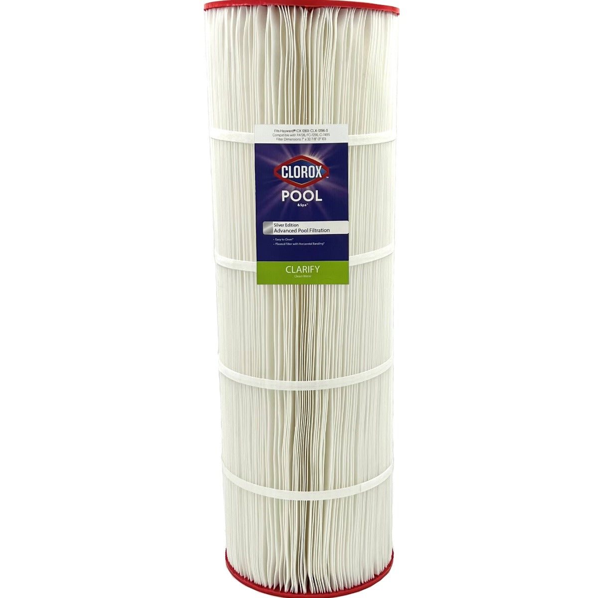 32-7/8 X 7 Clorox Silver Edition Advanced Pool Filter | Replacement for Hayward CX 1260, Unicel C-7495, Pleatco PA126, Filbur FC-1296 - DiscountFilterStore.com