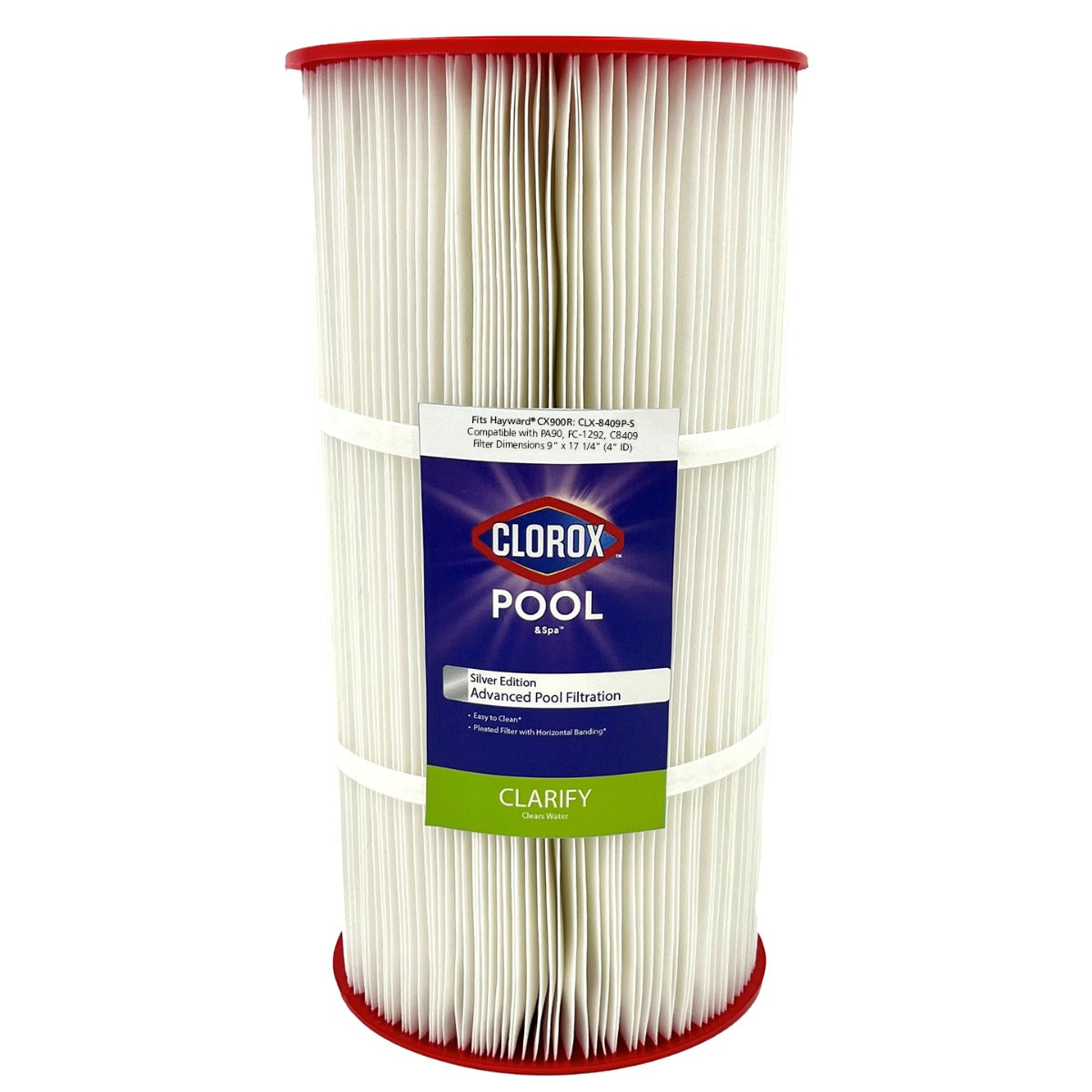 17-1/4 X 9 Clorox Silver Edition Advanced Pool Filter | Replacement for Hayward CX900RE, Unicel C-8409, Pleatco PA90, Filbur FC-1292, and More | 90 sq ft - DiscountFilterStore.com