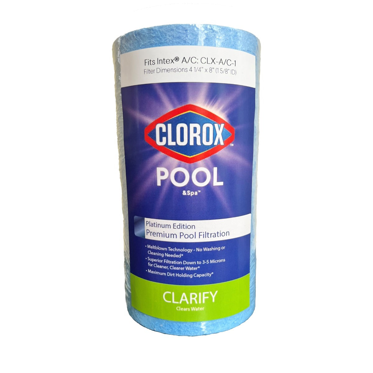 8 X 4-1/4 Clorox Platinum Edition Premium Pool Filter | Replacement for Intex type A or C, Intex type A or C, Unicel C-4607, Pleatco PC7-120, Filbur FC-3710 - DiscountFilterStore.com