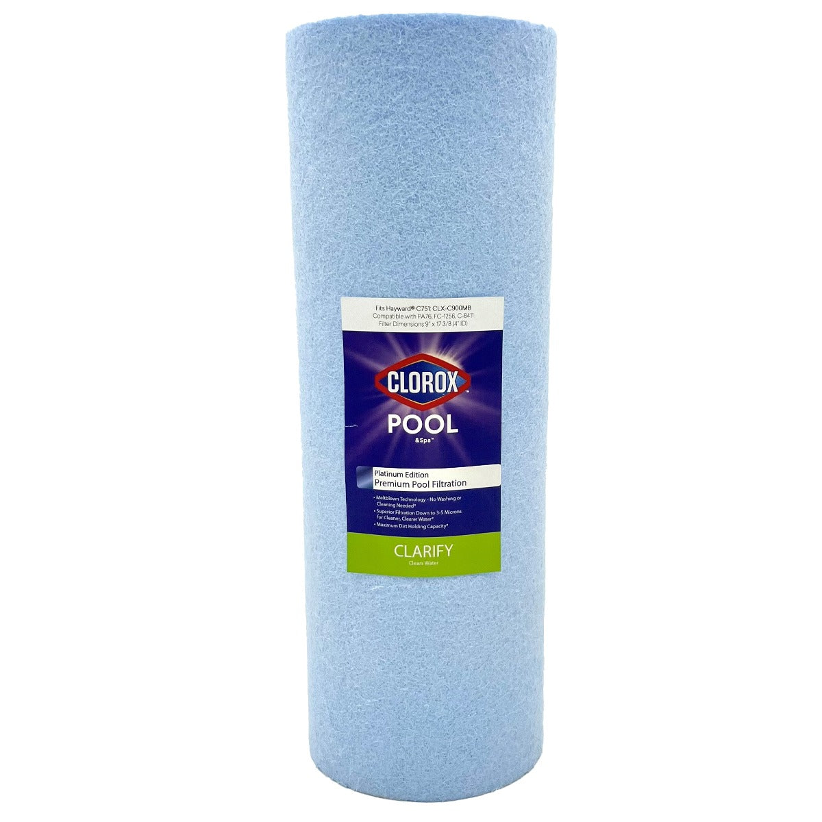 17-3/8 X 9 Clorox Platinum Edition Premium Pool Filter | Replacement for Hayward C751, Hayward C900RE, Unicel C-8411 / C-8409, Pleatco PA76 / PA90, Filbur FC-1256 / FC-1292 - DiscountFilterStore.com