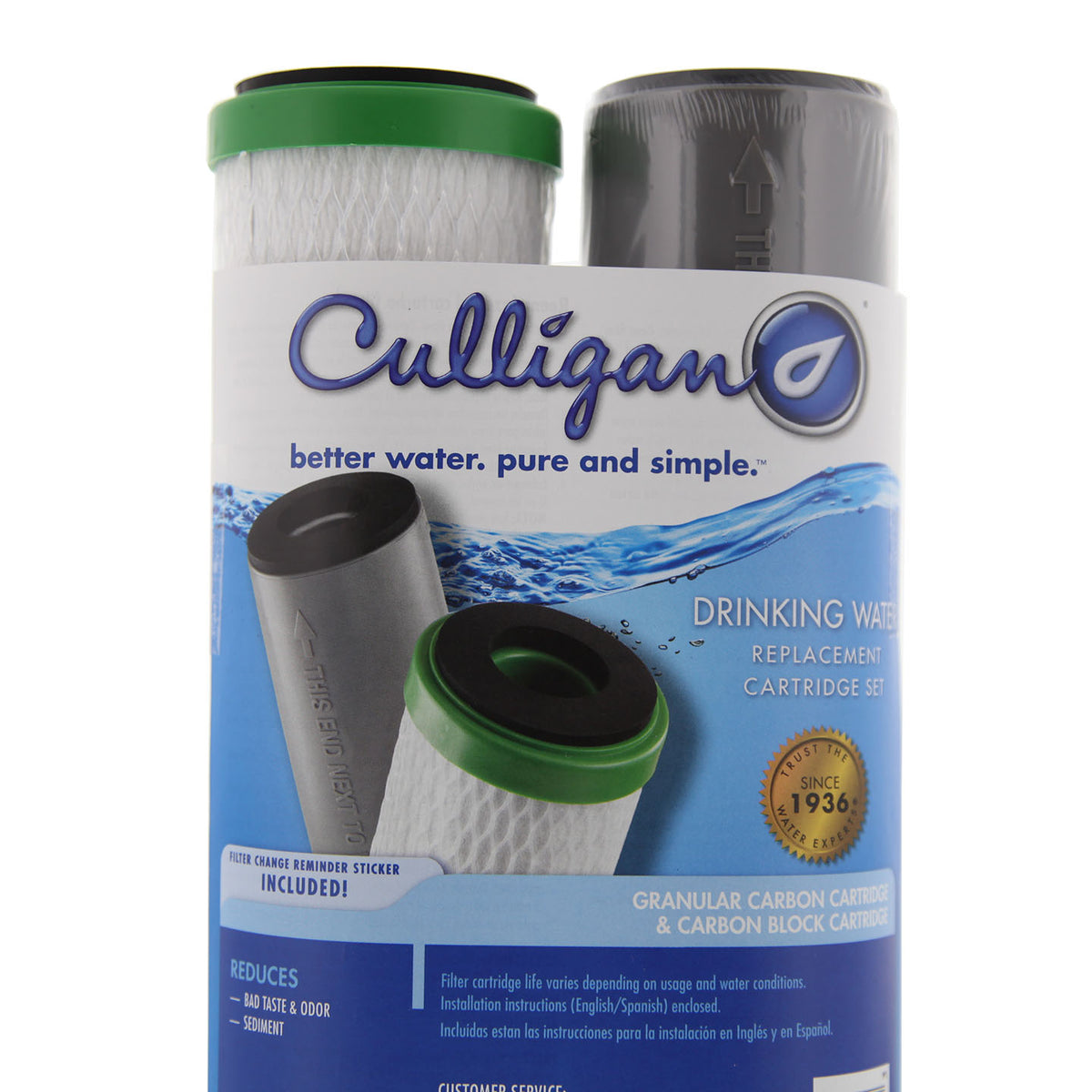 D-250A Culligan Undersink Filter Replacement Cartridge Set Close Up Front- DiscountFilterStore.com