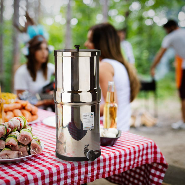 Doulton/British Berkefeld 2.24 Gallon Stainless Steel Gravity-Fed Countertop System with ATC Purification Candle Filters - Countertop & Faucet Filters - 182.0 - DiscountFilterStore.com