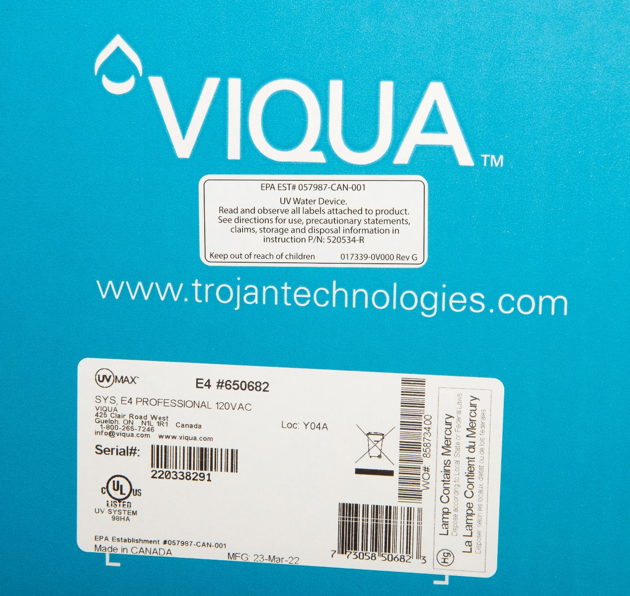 650682 E4 Viqua Professional UltraViolet Water Disinfection System - DiscountFilterStore.com