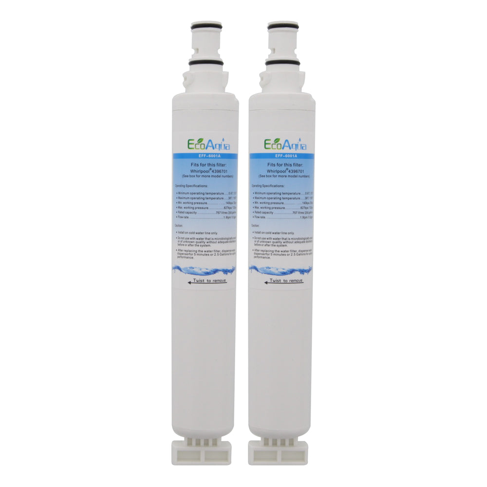 Whirlpool 4396701 Comparable Refrigerator Filter by EcoAqua (EFF-6001A)