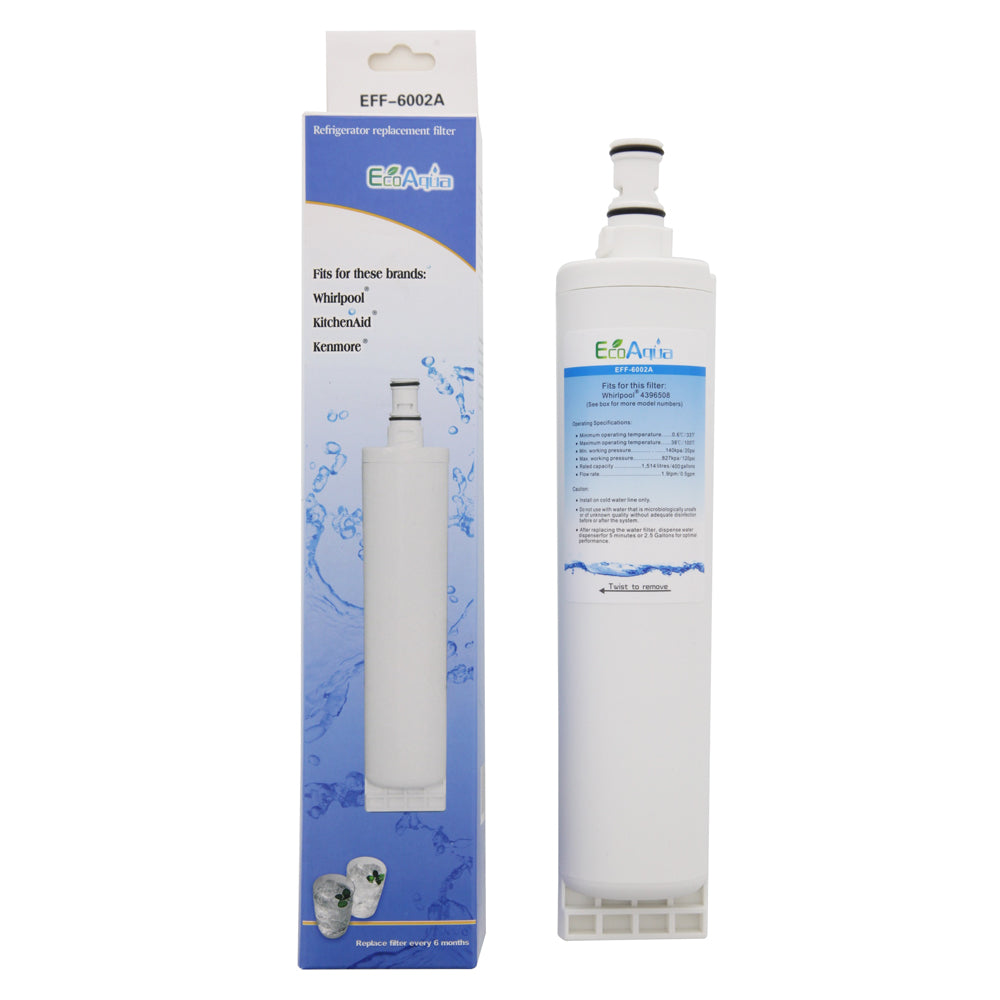 Whirlpool 4396508/4396510 Comparable Refrigerator Filter by EcoAqua (EFF-6002A)
