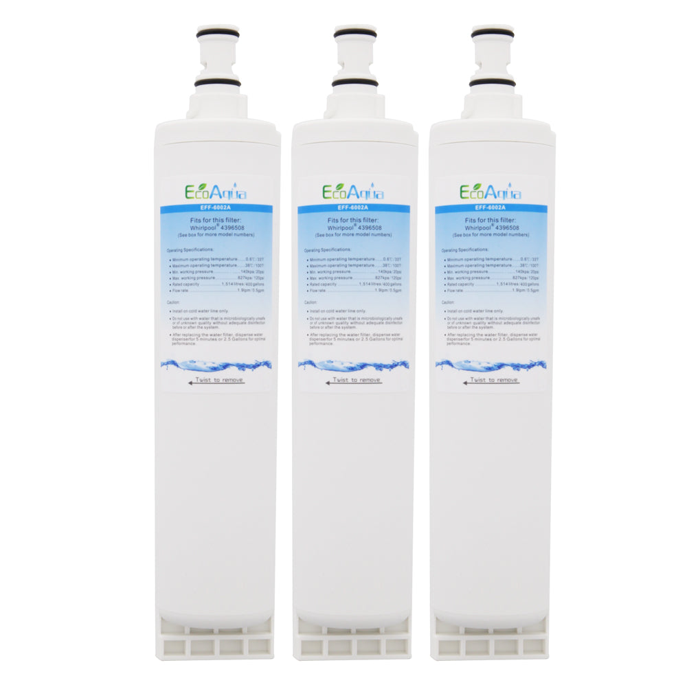 Whirlpool 4396508/4396510 Comparable Refrigerator Filter by EcoAqua (EFF-6002A)