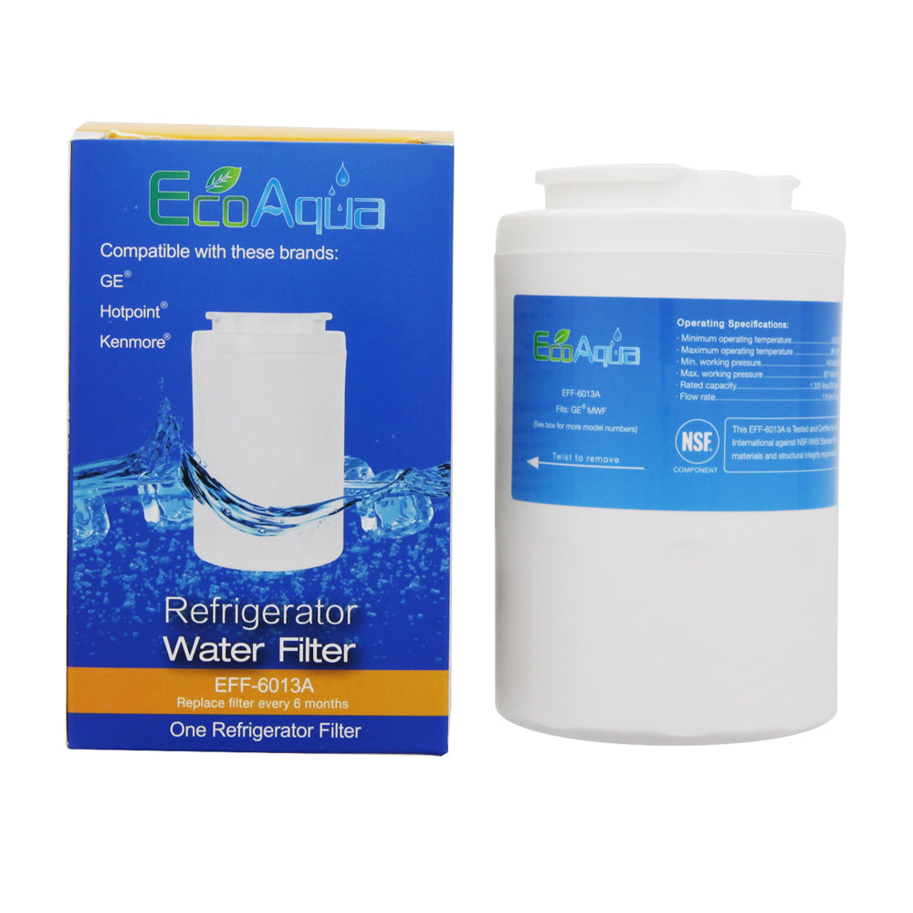 GE MWF/MWFP Comparable Refrigerator Filter by EcoAqua (EFF-6013A)