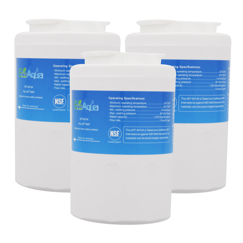 GE MWF/MWFP Comparable Refrigerator Filter by EcoAqua (EFF-6013A)