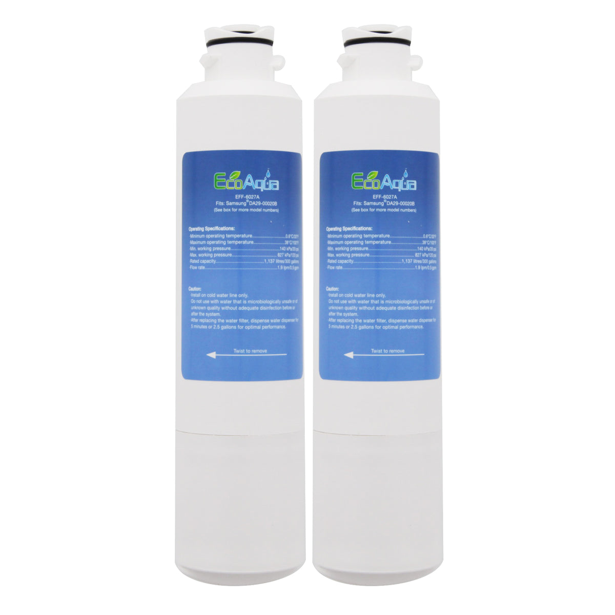 Samsung DA29-0002B/DA29-00020AB Comparable Refrigerator Filter by EcoAqua (EFF-6027A)