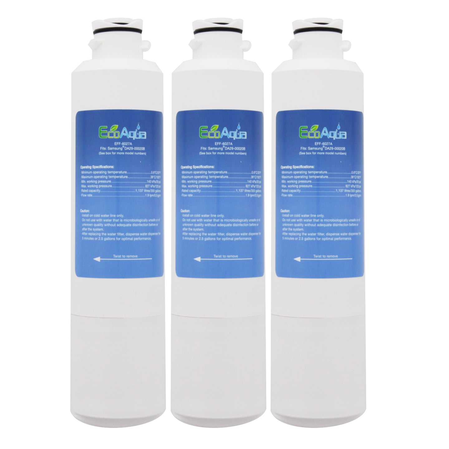 Samsung DA29-0002B/DA29-00020AB Comparable Refrigerator Filter by EcoAqua (EFF-6027A)