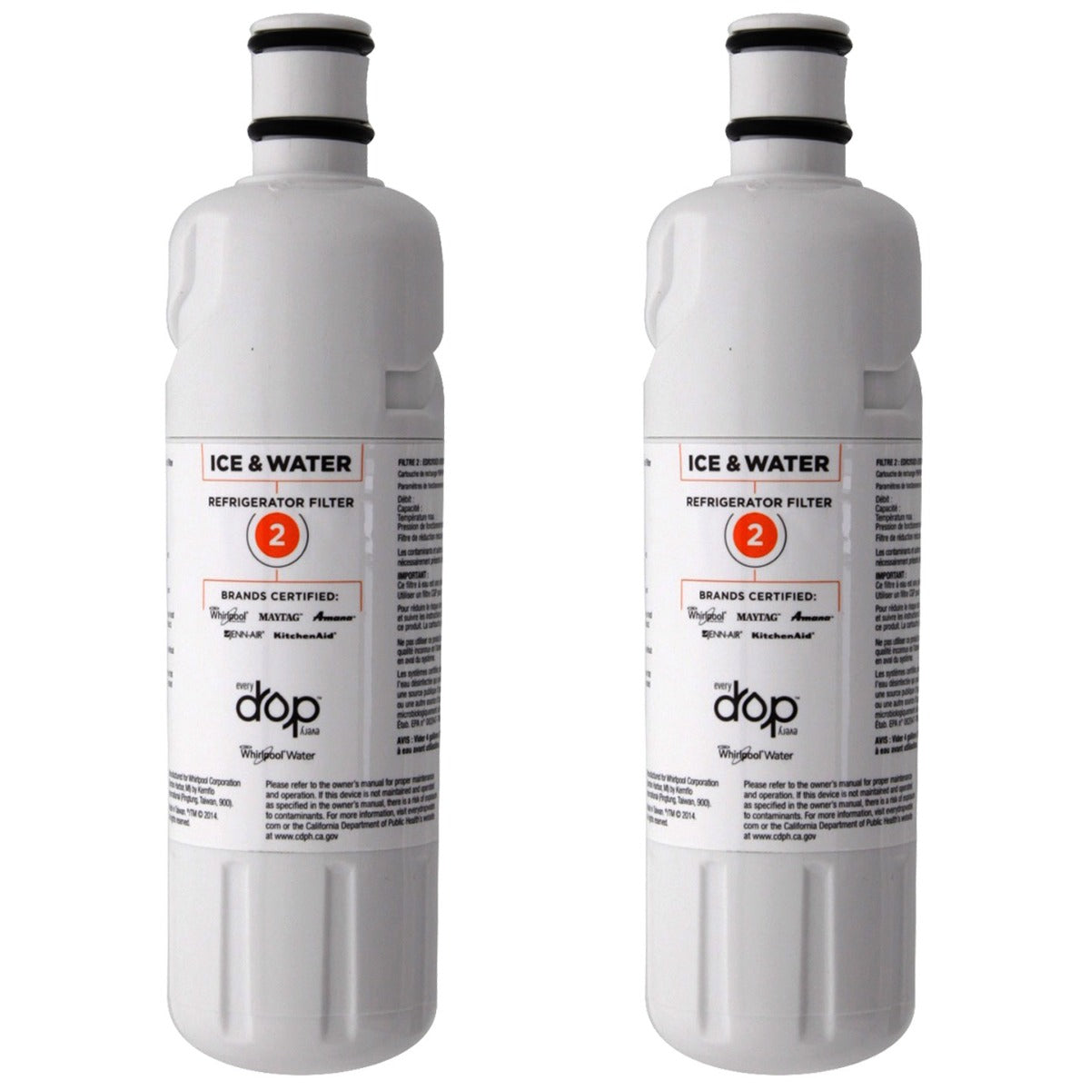 Whirlpool W10413645A is now EveryDrop EDR2RXD1 (Filter 2) Ice and Water Refrigerator Filter 2 Pack- DiscountFilterStore.com