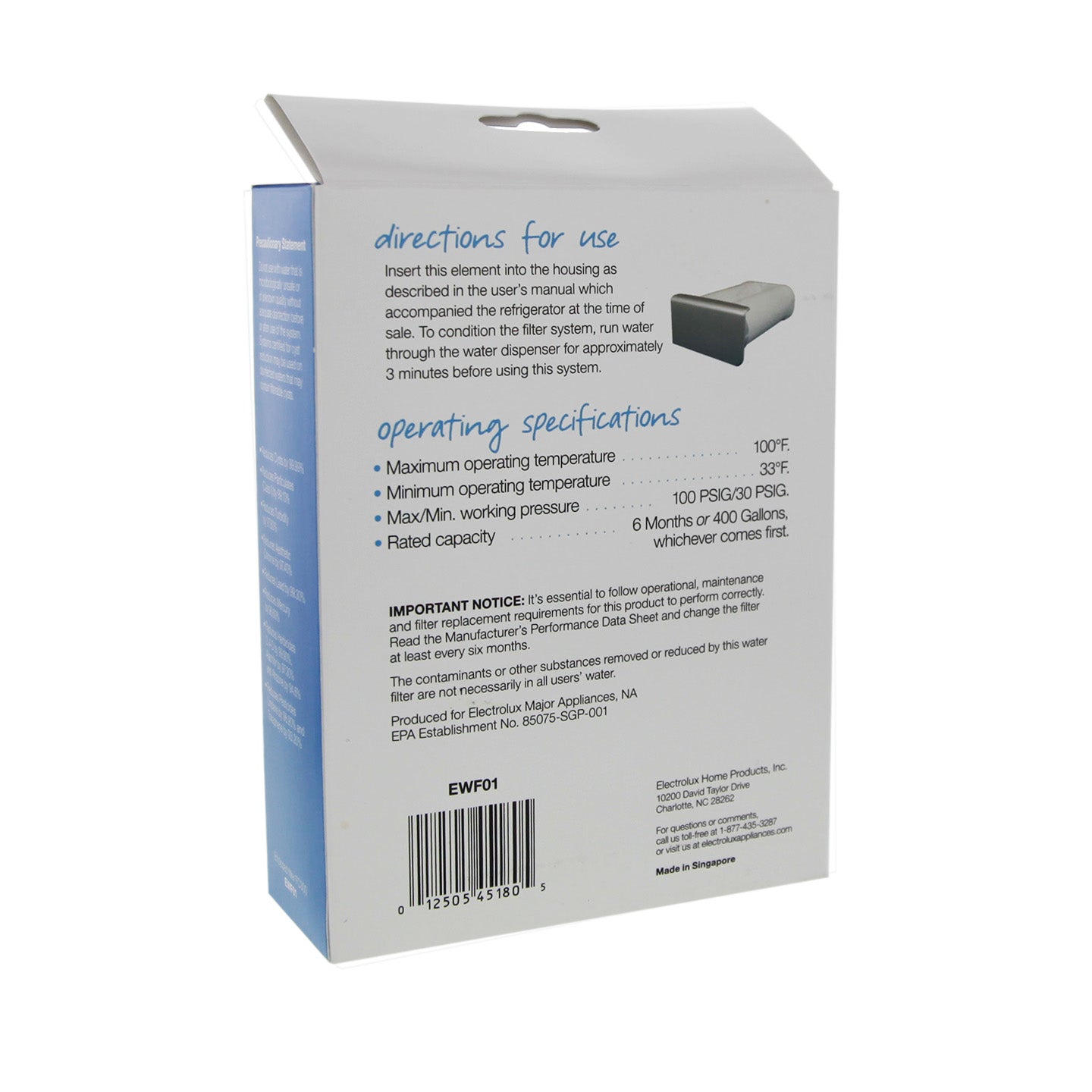 EWF01 Electrolux Pure Advantage Refrigerator Water Filter - DiscountFilterStore.com