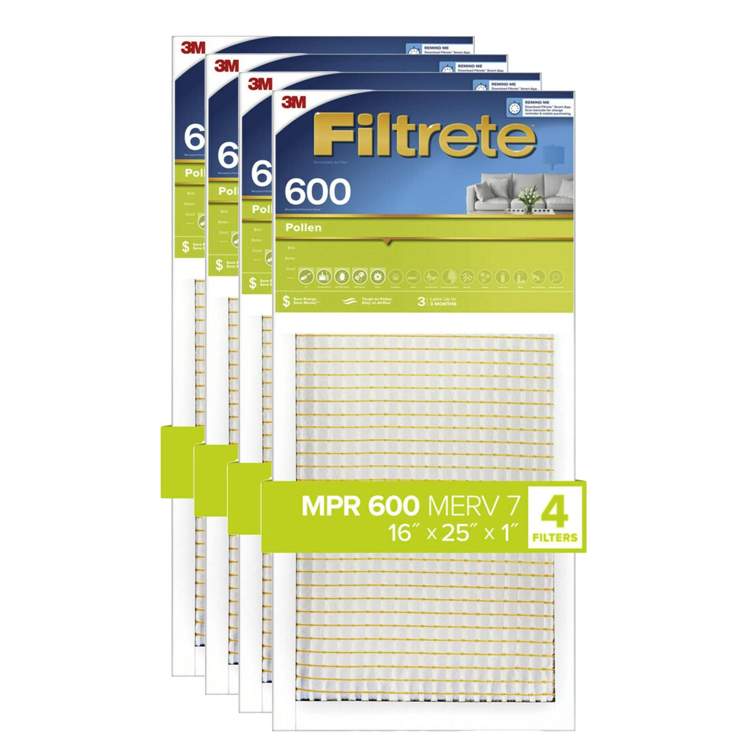 3M Filtrete 600 Dust & Pollen Reduction Air Filter - 16x25x1 - DiscountFilterStore.com
