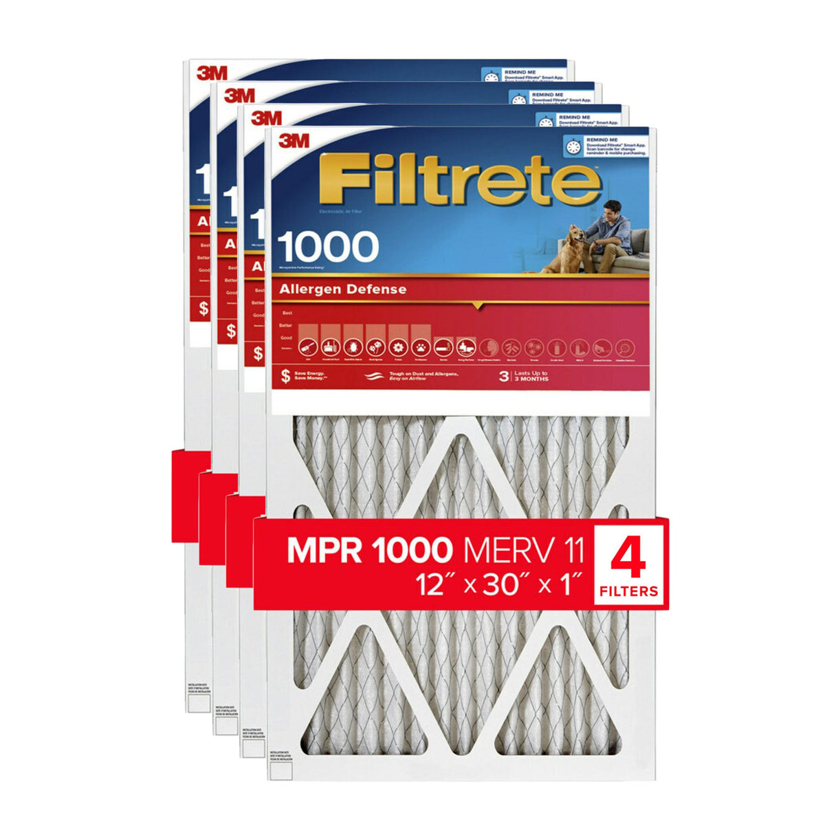 3M Filtrete 1000 Micro Allergen & Dust Defense Filter - 12x30x1 - DiscountFilterStore.com