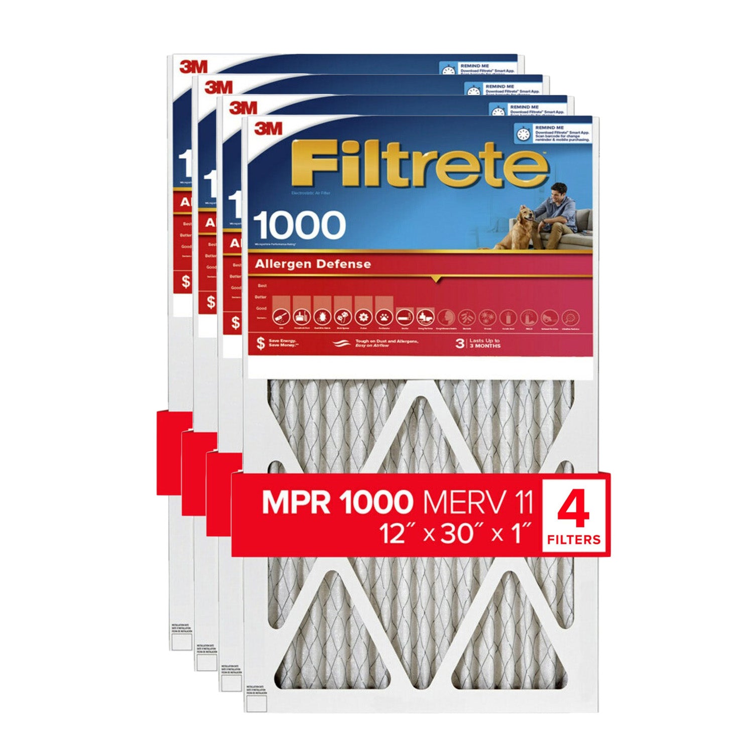 3M Filtrete 1000 Micro Allergen & Dust Defense Filter - 12x30x1 - DiscountFilterStore.com