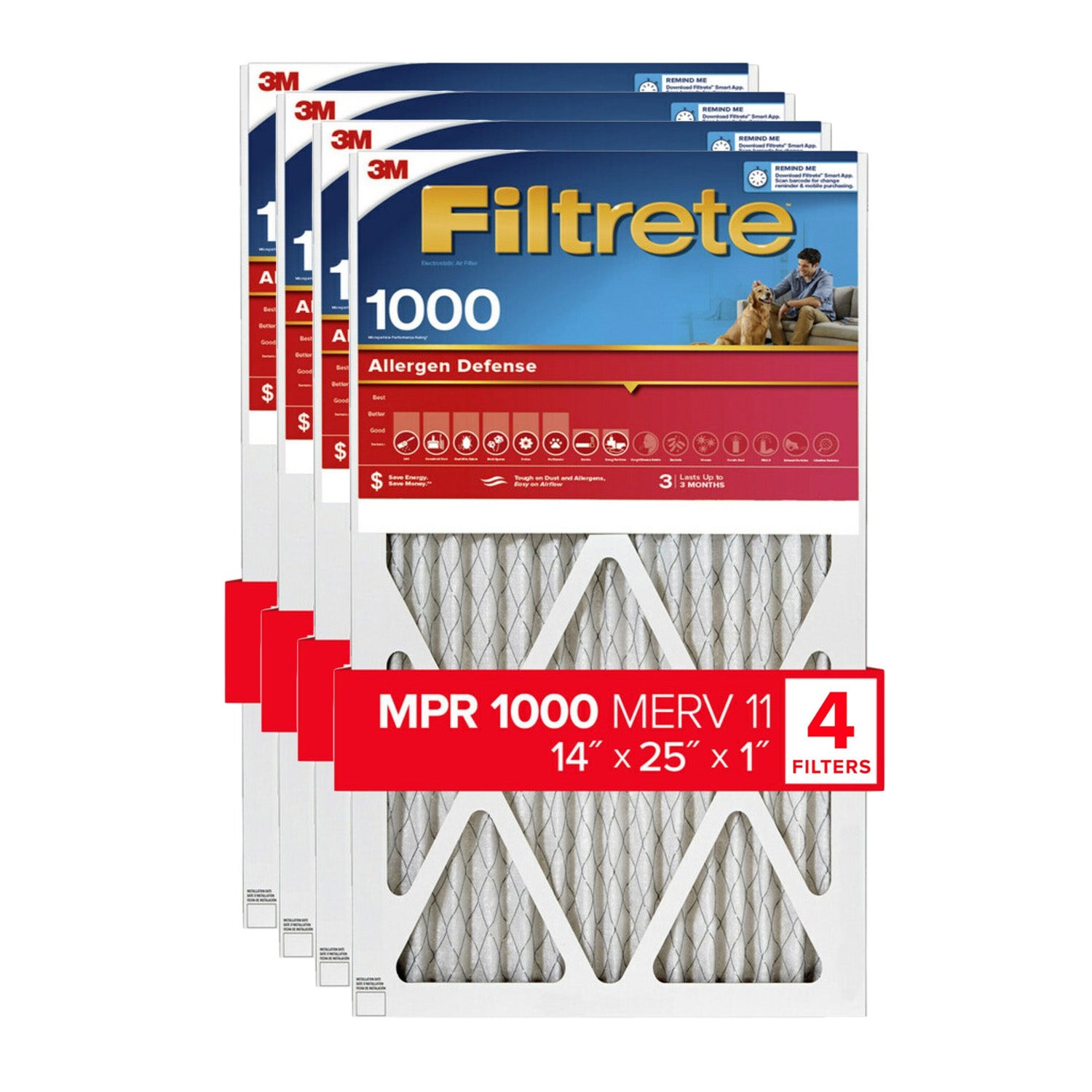 3M Filtrete 1000 Micro Allergen & Dust Defense Filter - 14x25x1 - DiscountFilterStore.com