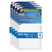 3M Filtrete 1900 Ultimate Allergen, Bacteria & Virus Air Filter - 20x30x1 (4-Pack) - Air Filters - 114.85 - DiscountFilterStore.com