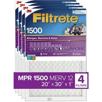 3M Filtrete 1500 Ultra Allergen Reduction Air Filter - 20x30x1 (4-Pack) - Air Filters - 132.38 - DiscountFilterStore.com