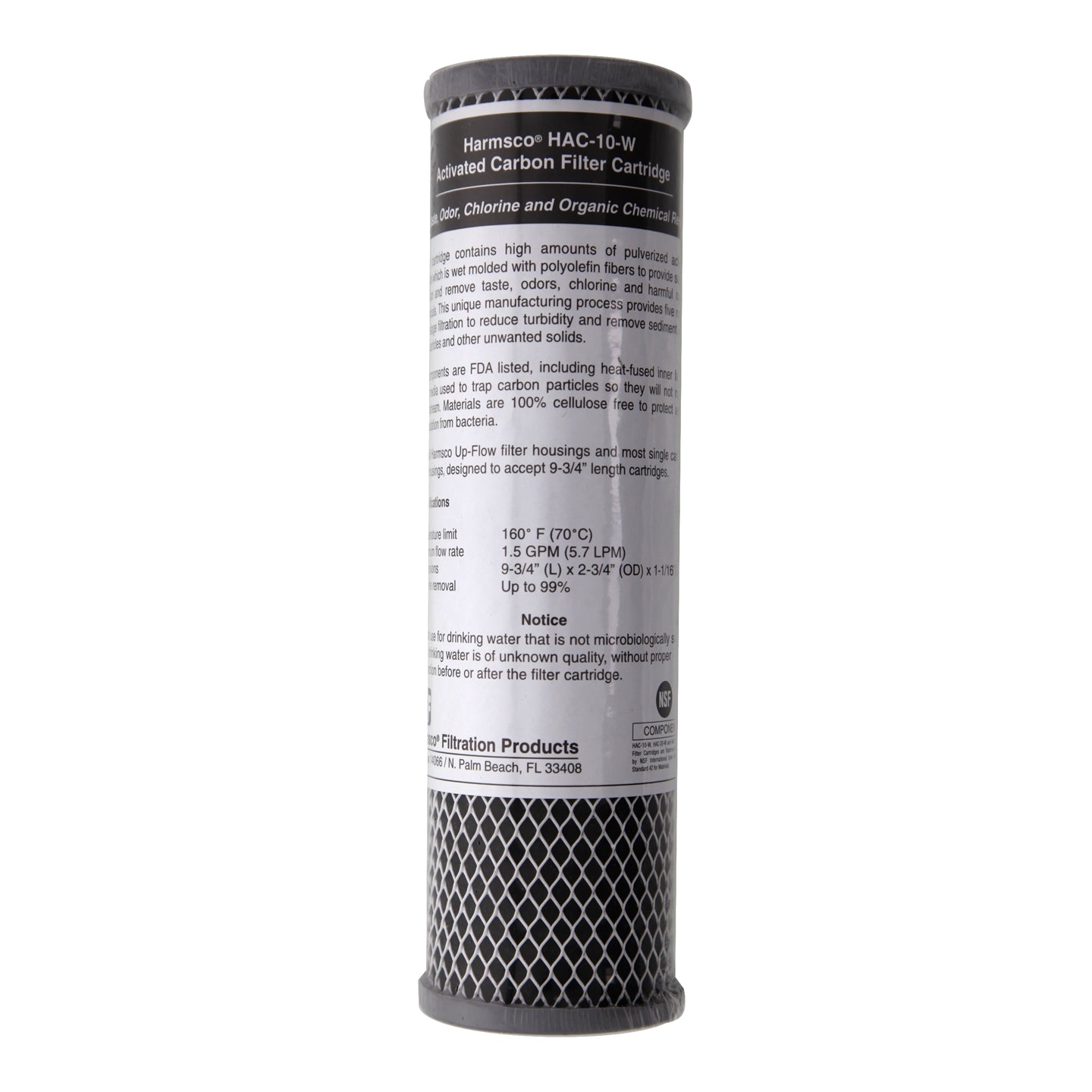 HAC-10-W Harmsco Activated Carbon Water Filter Cartridge - DiscountFilterStore.com