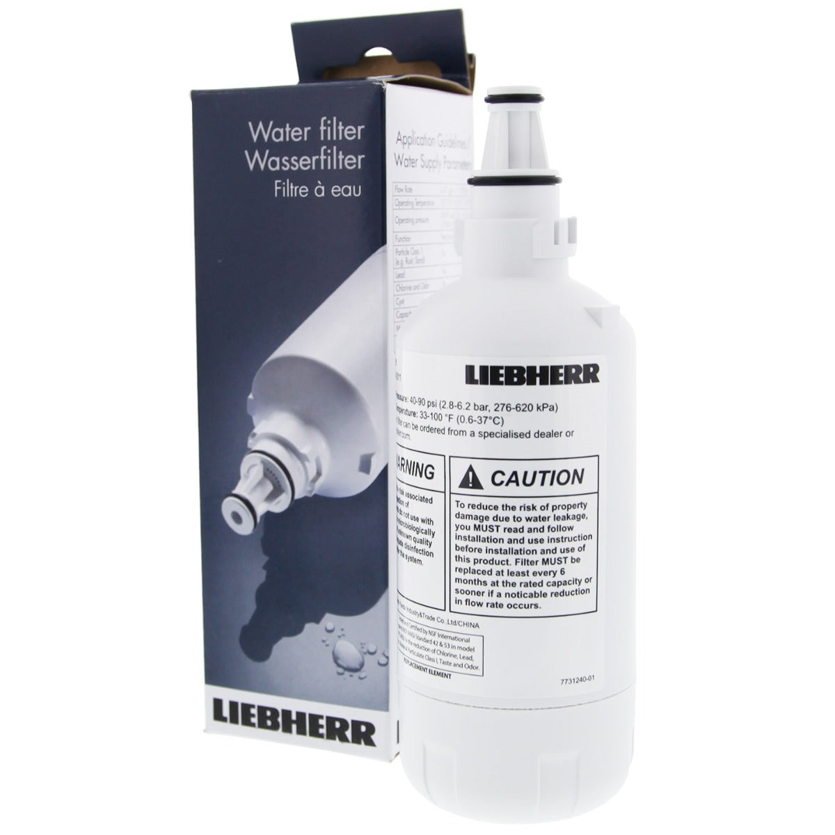 7440000 / 7440002 / 7440011  Liebherr Refrigerator Water Filter Front with Box- DiscountFilterStore.com