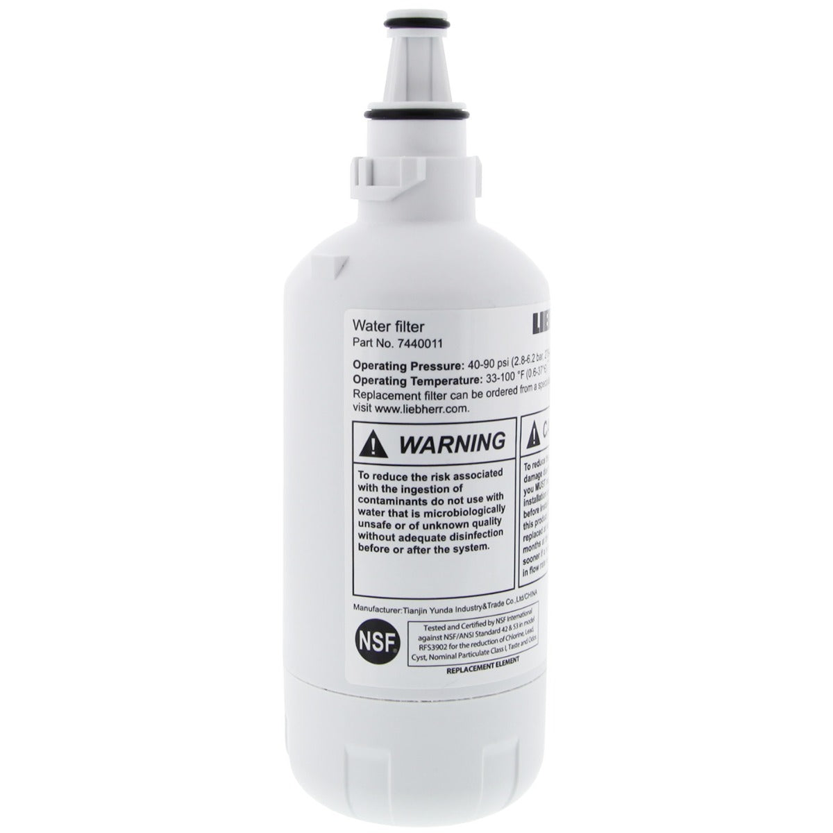 7440000 / 7440002 / 7440011  Liebherr Refrigerator Water Filter Front Angled- DiscountFilterStore.com