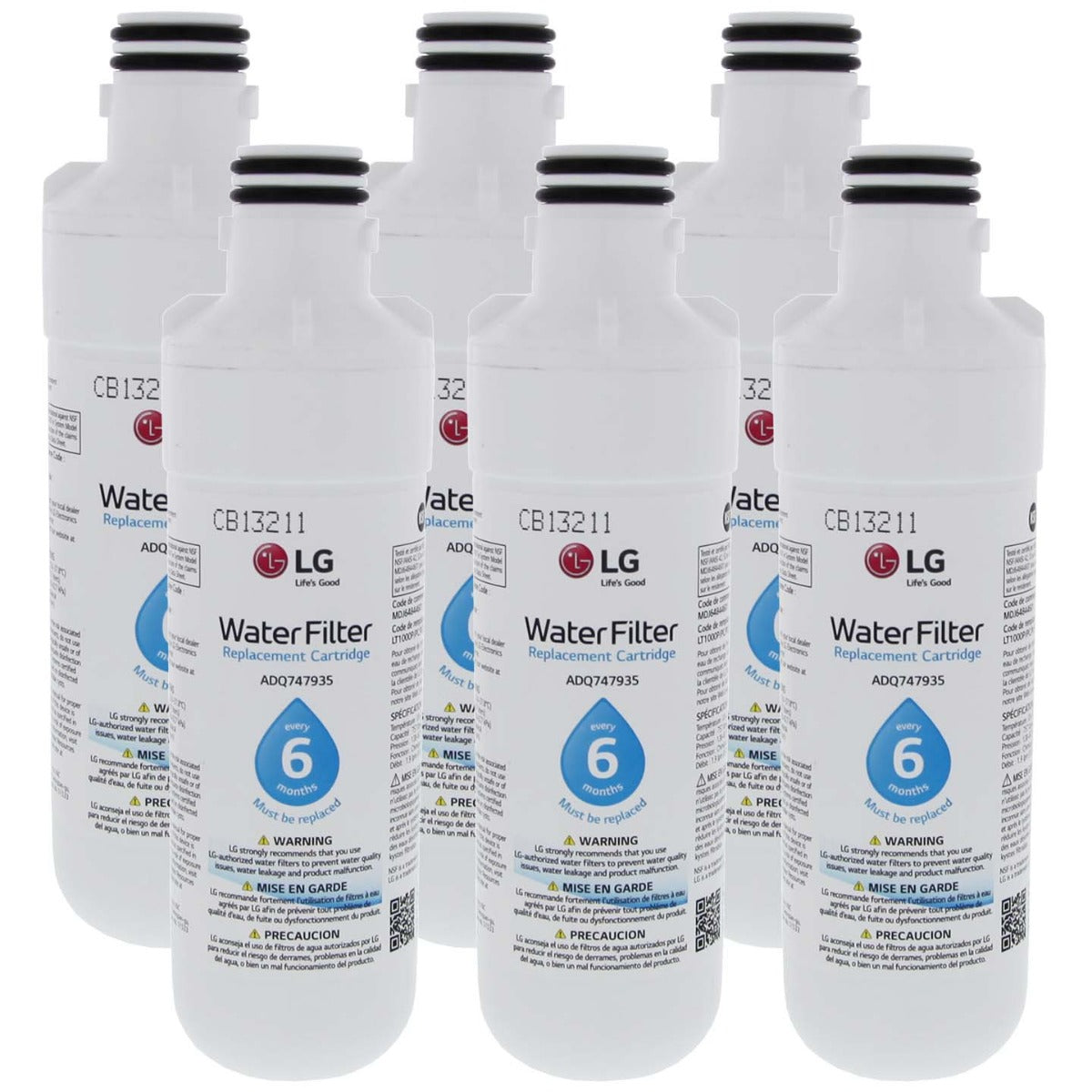 LT1000P LG Replacement Refrigerator Water Filter 6 Pack- DiscountFilterStore.com