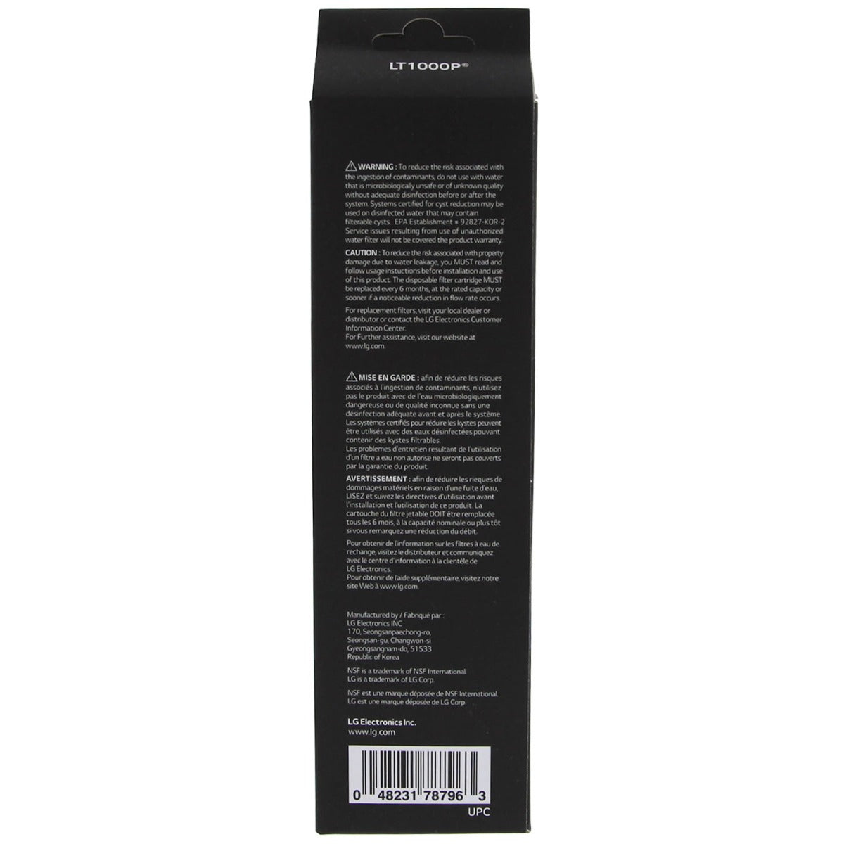 LT1000P LG Replacement Refrigerator Water Filter Box Back- DiscountFilterStore.com