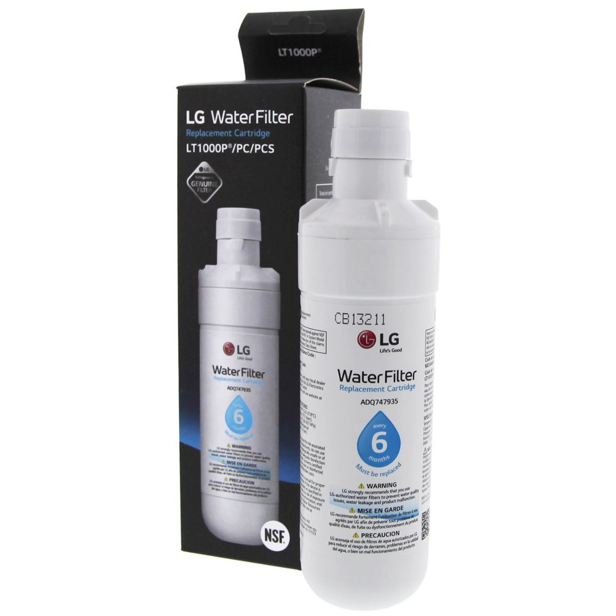 LT1000P LG Replacement Refrigerator Water Filter  and Box Front View- DiscountFilterStore.com
