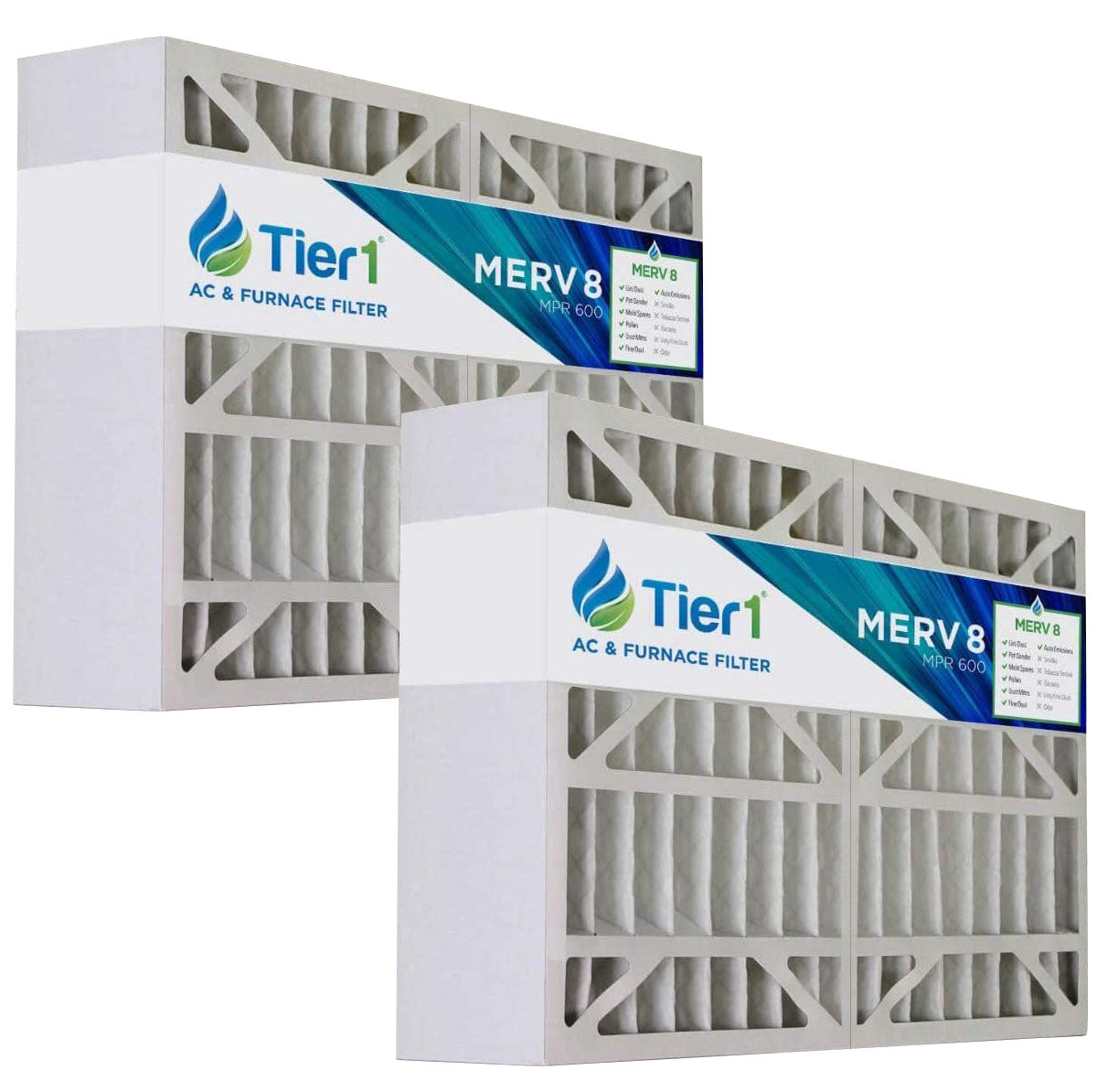 Tier1 brand replacement for White-Rodgers F825-0548 & FR1400-100 - 16 x 26 x 5 - MERV 8 (2-Pack) - DiscountFilterStore.com