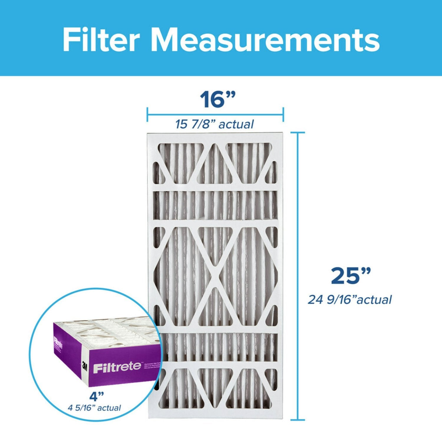 3M Filtrete 1550 Allergen Reduction Air Filters - 16x25x4 (4-Pack) - DiscountFilterStore.com